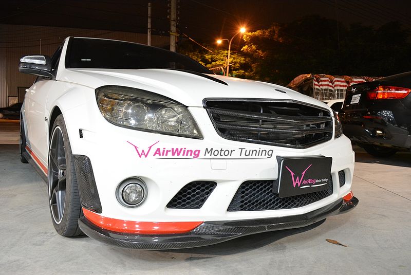 W204 C63 AMG -  GODHAND style Carbon Front Lip Spoiler 1
